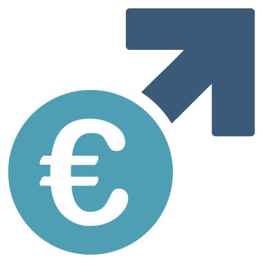 Euro büyüme düz glif simgesi