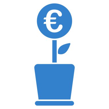 Euro proje Pot düz glif simgesi