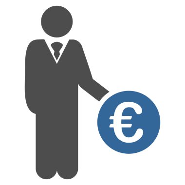 Euro yatırımcı düz glif simgesi