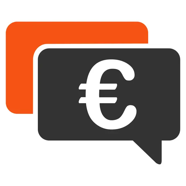 Euro Messages Flat Glyph Icon — Stock Photo, Image