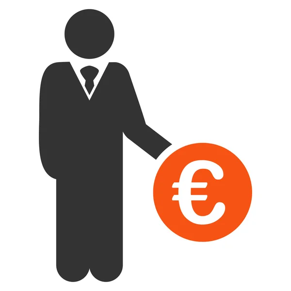 Euro befektető lapos karakterjel ikon — Stock Fotó