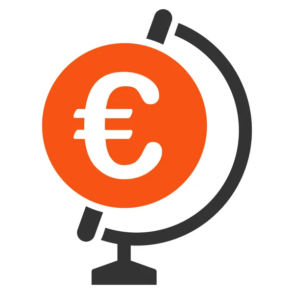 Euro wereldbol platte Glyph icoon — Stockfoto