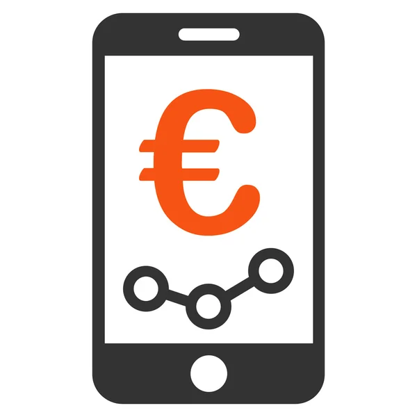 Euro mobiele rapportpictogram platte Glyph — Stockfoto