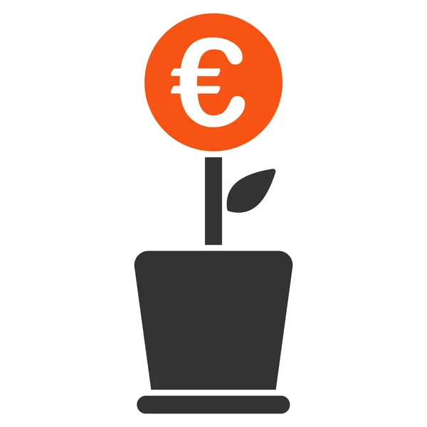 Euro Project Pot Flat Glyph Icon — Stock Photo, Image