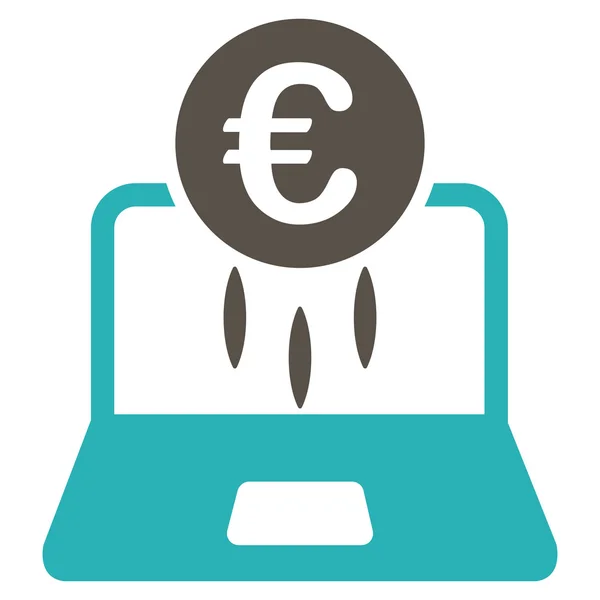 Euro-Finanz-Start-up flache Glyphen-Ikone — Stockfoto