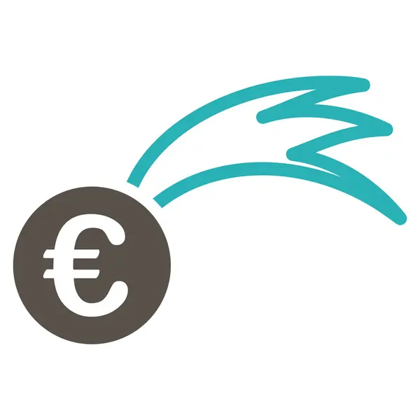 Euro faldende Meteor flad Glyph ikon - Stock-foto