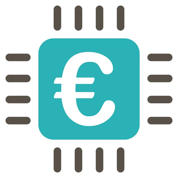 Ikona euro plochá glyf čip — Stock fotografie