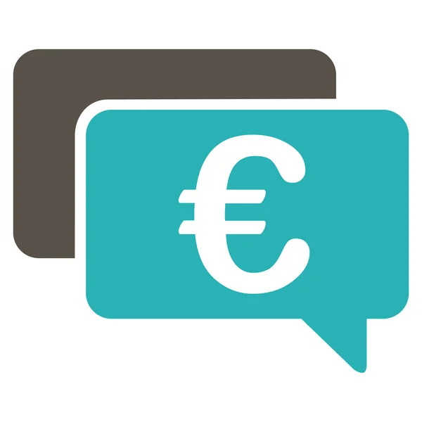 Euro Messages Flat Glyph Icon — Stock Photo, Image