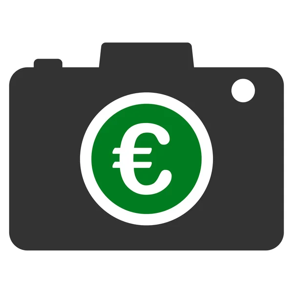 Euro fotoğraf düz glif simgesi — Stok fotoğraf