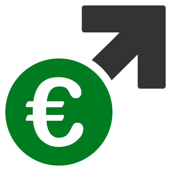 Icona in glifo piatto a crescita euro — Foto Stock