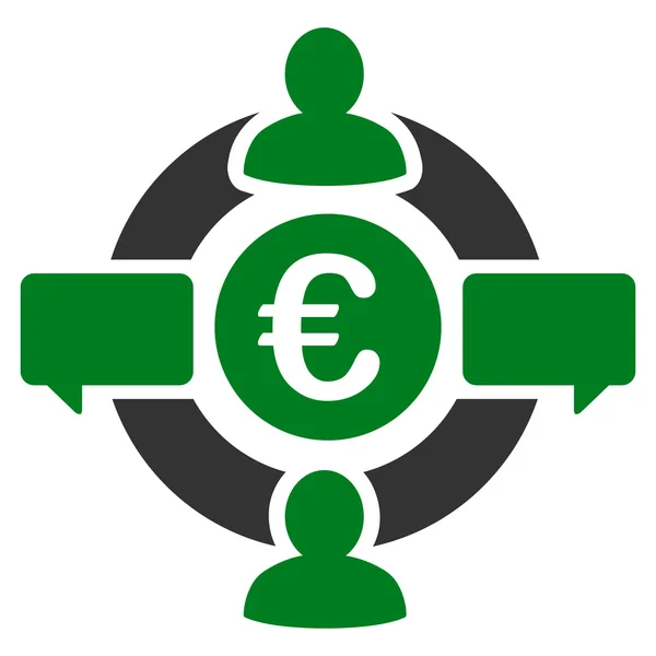 Euro Social Network Flat Glyph Icon