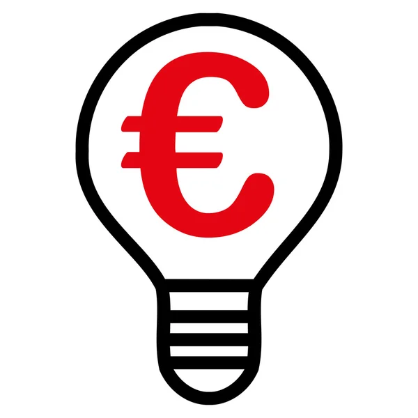 Euro ampul düz glif simgesi — Stok fotoğraf