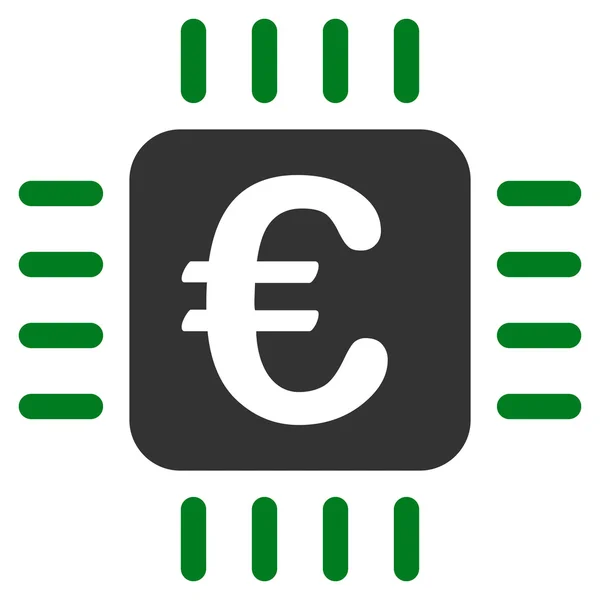 Ikona euro plochá glyf čip — Stock fotografie
