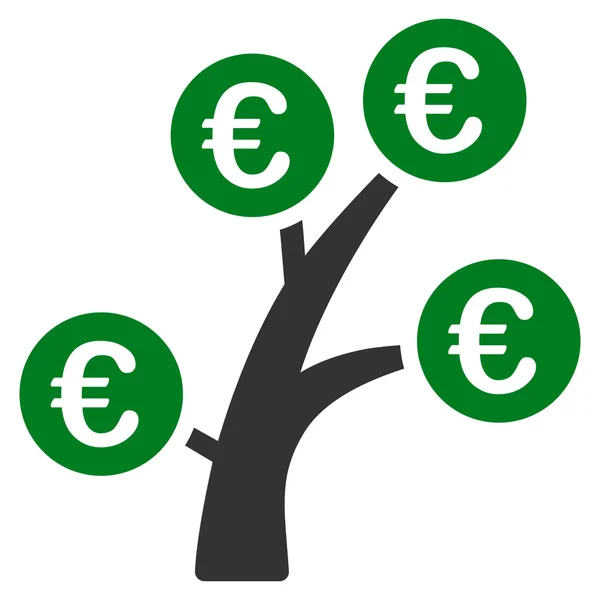 Glifo plano de árbol de dinero euro icono —  Fotos de Stock