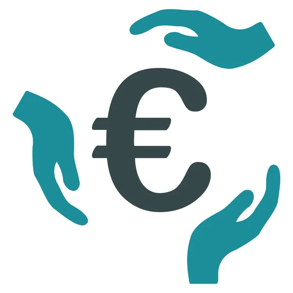 Icono de glifo plano de manos Euro Care —  Fotos de Stock