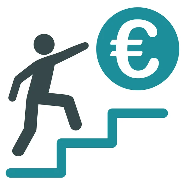 Euro Business stappen platte Glyph pictogram — Stockfoto