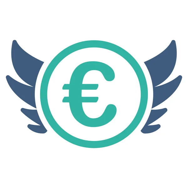 Euro Angel investissement plat glyphe icône — Photo