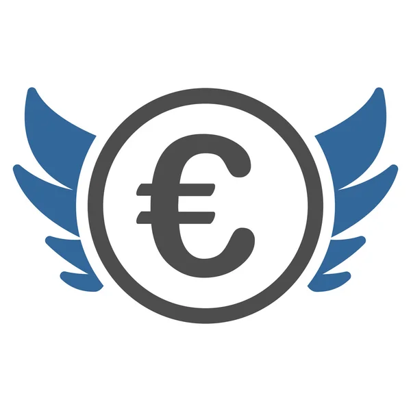 Euro Anioł inwestycji płaskie glifów ikona — Zdjęcie stockowe
