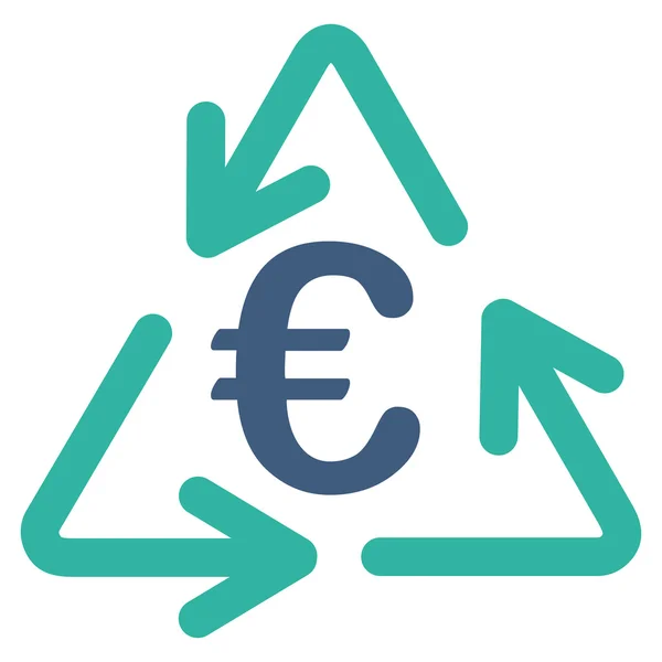 Euro Recycling platte Glyph pictogram — Stockfoto