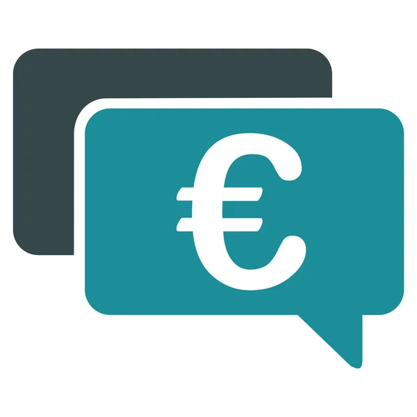 Euro Messages Flat Glyph Icon — Stock Photo, Image