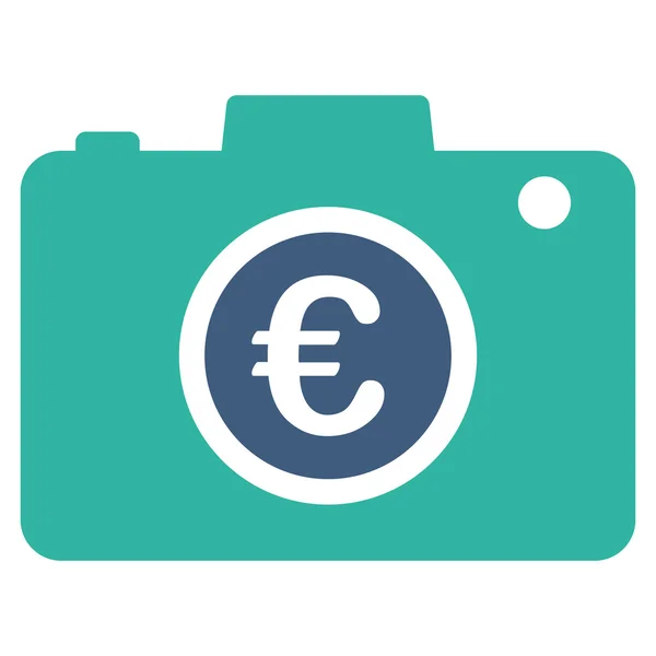 Euro foto Flat Glyph Icon — Fotografia de Stock