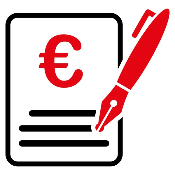 Platte Glyph-pictogram voor euro Contract ondertekening — Stockfoto