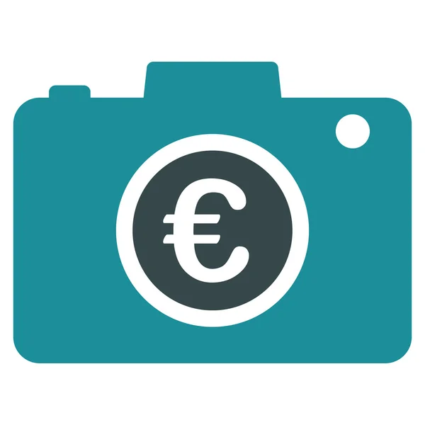 Flache Glyphe Fotosymbol Euro — Stockfoto