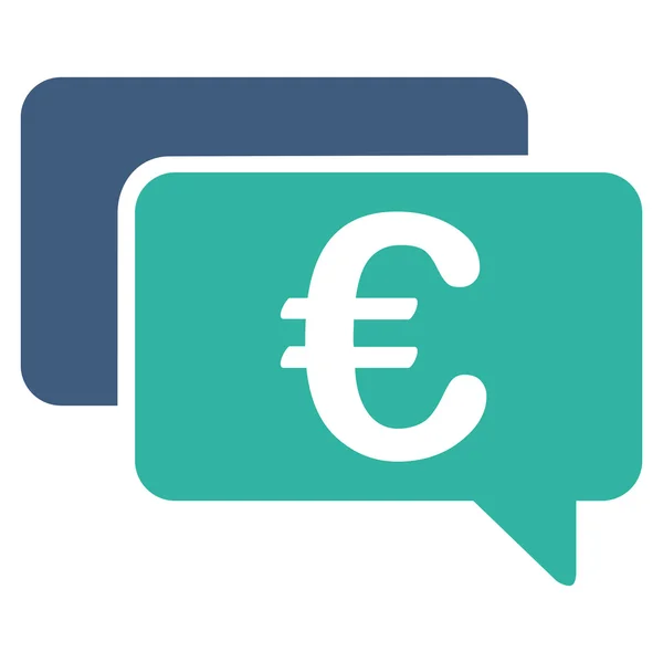 Euro Messages Flat Glyph Icon — Stock Photo, Image