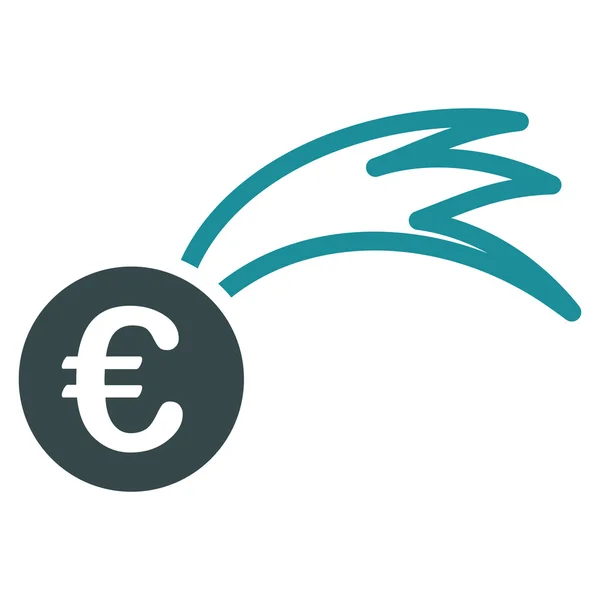 Euro Falling Meteor Flat Glyph Icono —  Fotos de Stock