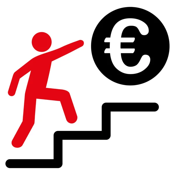 Euro Business stappen platte Glyph pictogram — Stockfoto