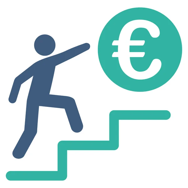 Euro Business stappen platte Glyph pictogram — Stockfoto