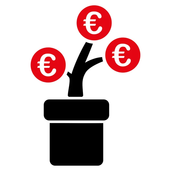 Euro Tree Pot Flat Glyph Icon — Stock Photo, Image