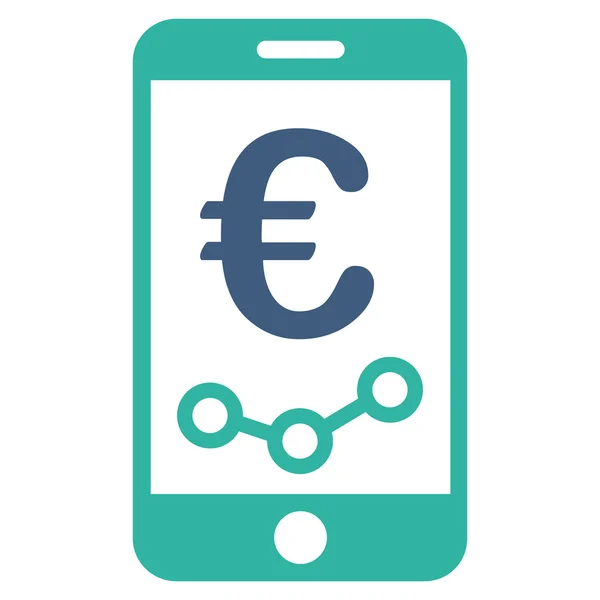 Euro Mobile Bericht flache Glyphe Symbol — Stockfoto