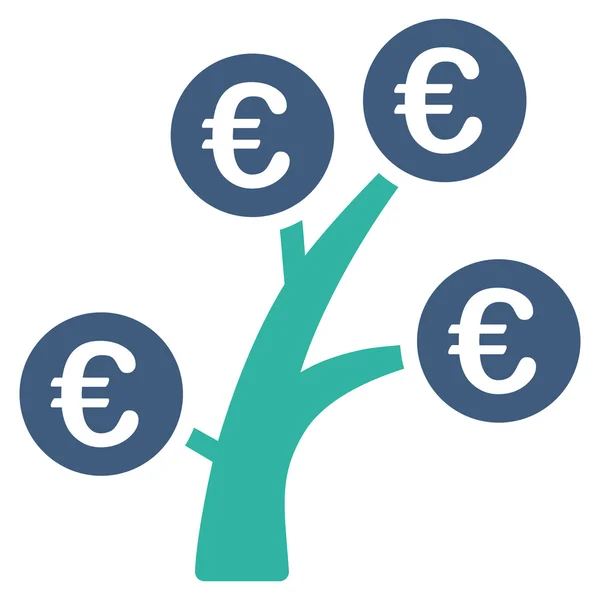 Euro Money Tree Flat Glyph Icon — Stock Photo, Image