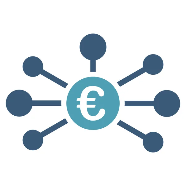 Euro Relações Flat Glyph Icon — Fotografia de Stock