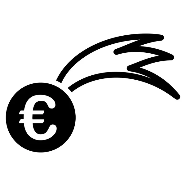 Euro chute météore plat glyphe icône — Photo