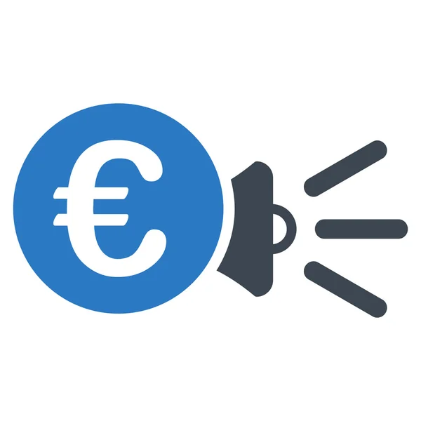 Euro Megaphone Ads Flat Glyph Icon — Stock Photo, Image