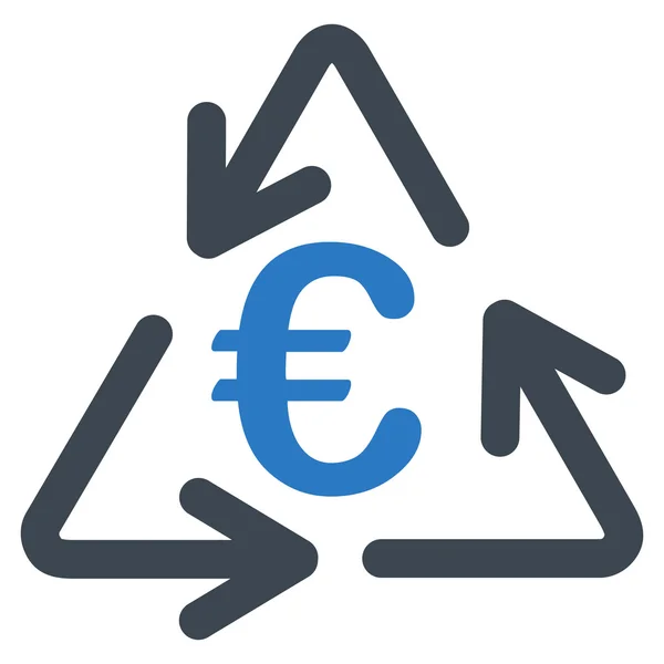 Euro-Recycling flache Glyphen-Symbol — Stockfoto