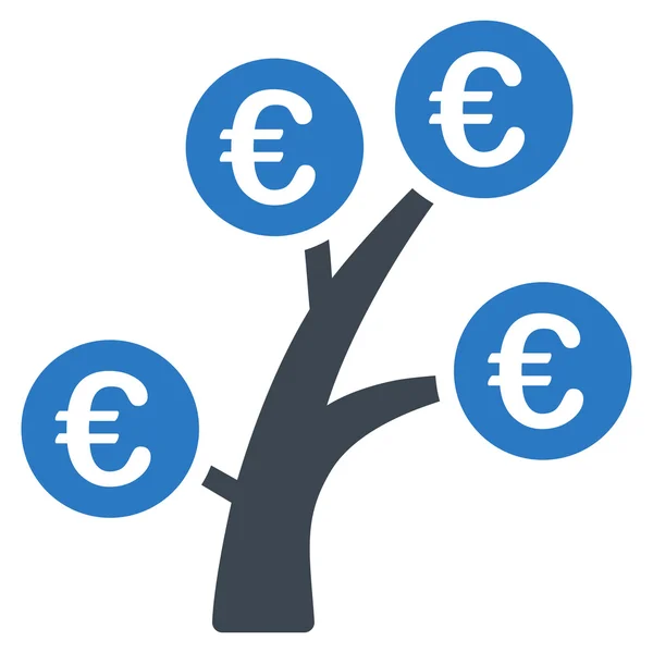 Euro Money Tree Flat Glyph Icon — Stock Photo, Image
