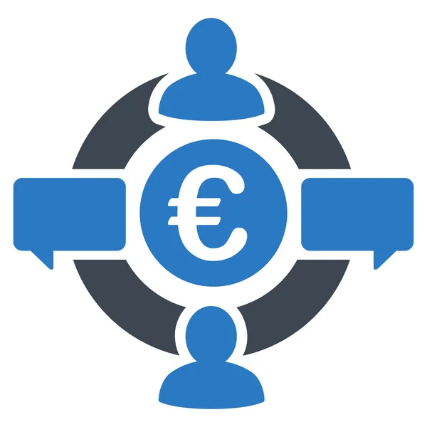 Euro Social Network flache Glyphen-Ikone — Stockfoto