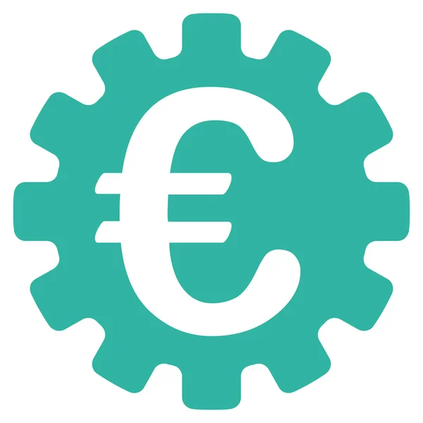 Euro Gear platte Glyph pictogram — Stockfoto