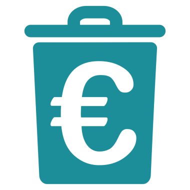 Euro Çöp Düz Vektör Simgesi
