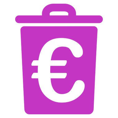 Euro Çöp Düz Vektör Simgesi