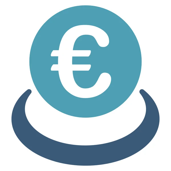 Euro Deposit Flat Glyph Icon — Stok Foto