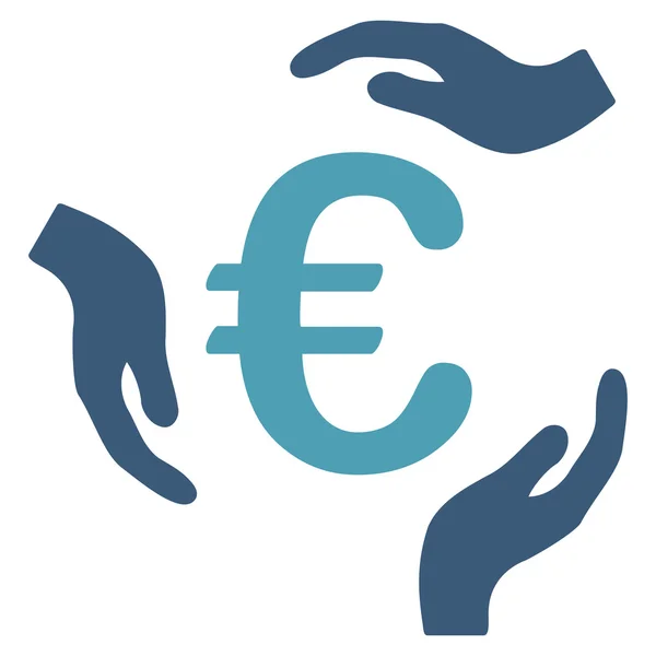 Euro zorg handen plat Glyph pictogram — Stockfoto