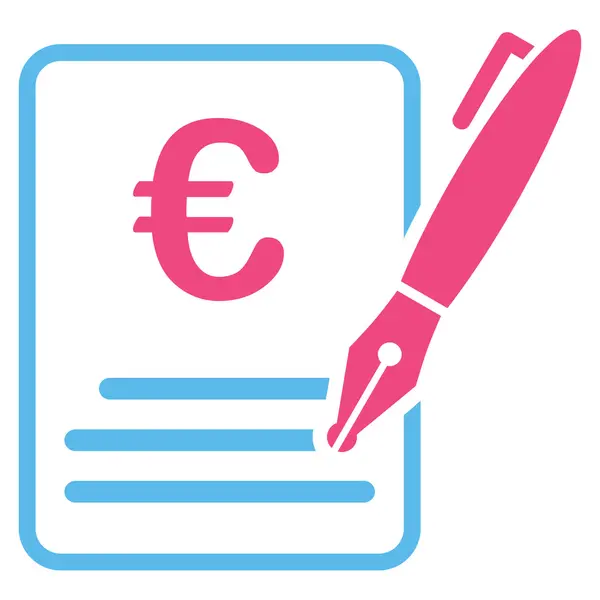 Platte Glyph-pictogram voor euro Contract ondertekening — Stockfoto
