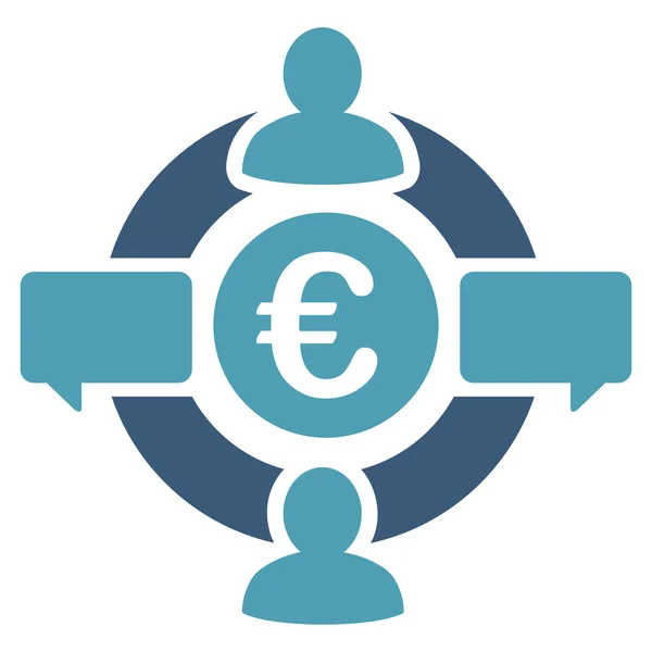Euro Rede Social Flat Glyph Icon — Fotografia de Stock
