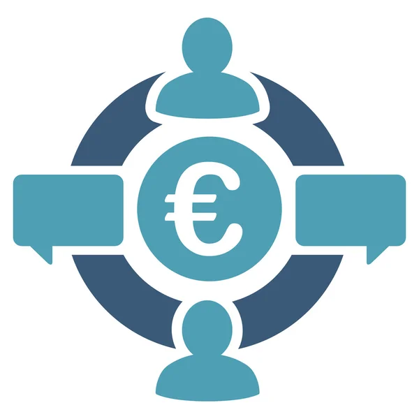 Euro Social Network flache Glyphen-Ikone — Stockfoto