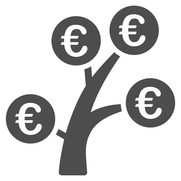 Glifo plano de árbol de dinero euro icono —  Fotos de Stock