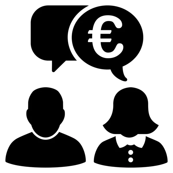 Ícone de glifo plana euro Chat — Fotografia de Stock